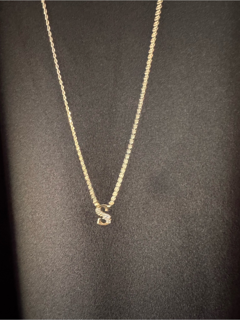 Gold Initial 'S' Pendant Necklace